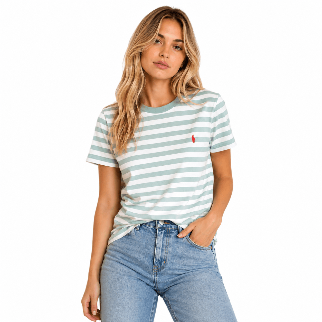Polo de rayas Ralph Lauren color verde menta