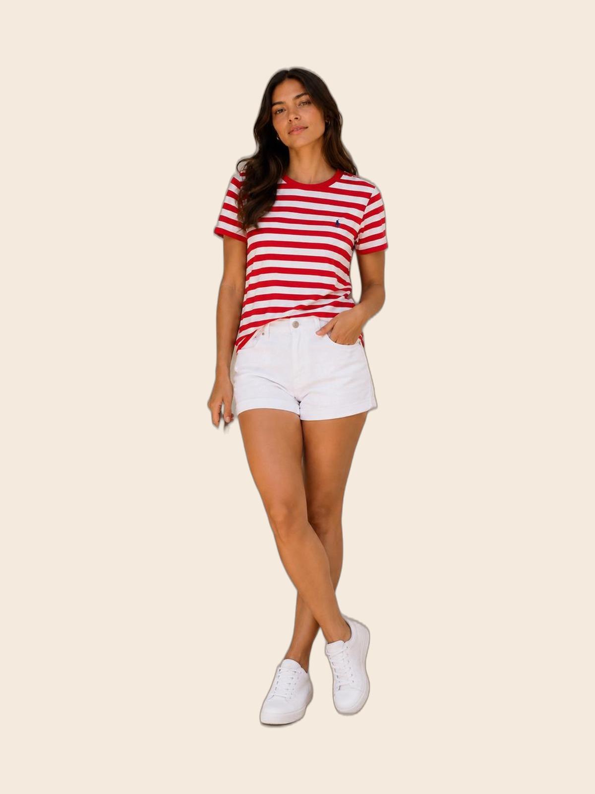 Polo de rayas Ralph Lauren color rojo