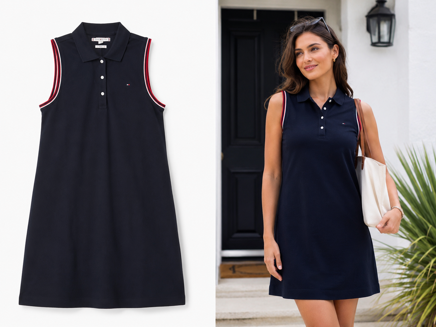 Vestido sin mangas Tommy Hilfiger Azul liso
